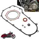 Compatible with Harley Davidson Primary Cover Gasket Kit fit 2006-2017 Road King Street Glides Electra Glide Ultra Limited FLHT Softail, Replace# 63859-95B 34901-07 17369-06 12066 12052A 34934-06