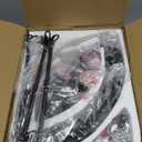 Black Farmhouse Chandelier, 6-Light Wagon Wheel Chandelier with Adjustable Height, Dining Room Light Fixture, Hanging Lights for Kitchen Island, Living Room, Bedroom, Entryway, E12 Base