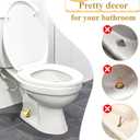 12 Pcs Ceramic Bird Toilet Bolt Caps, Gold White Cute Toilet Bolt Covers Replacement Toilets Screw Cover Caps Decor Accessories for Bathroom Decorative Easy Installation