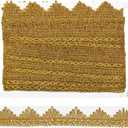 Long 14 Yard Wide 35mm/1.37inch Gold lace Trim Decorated Gimp Trim Craft Ribbon for Wedding Performance Costumes or DIY Craft Sewing Fabric, Crafts and Sewing (Gold)