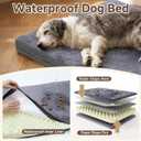 Waterproof Dog Bed for Crate, Reversible Outdoor Dog Crate Bed, Kennel Beds Pet for Small Dogs, Waterproof, Wipeable, Anti-Slip, Washable, 23" x 17", Dark Grey