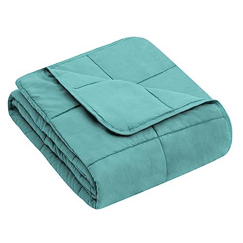yescool Weighted Blanket (5 lbs, 36" x 48", Teal) Cooling Heavy Blanket for Sleeping Perfect for 40-60 lbs, Breathable Blanket with Premium Glass Bead, Machine Washable