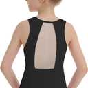 Phineein Girls Gymnastics Leotards Mesh Back - Kids Sleeveless Ballet Dance Leotard with Stylish Power Mesh Cutout Back