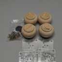 2 Inch Wooden Furniture Legs, Solid Wood Unpainted Replacement Furniture Legs, Cabinet Legs/Desk/Sofa/Bookcase Bun Feet, DIY Wooden Round Legs with Mounting Plate & Screws Set of 4 (2 Inch)