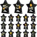 Treela 18 Pcs Employee Appreciation Awards Gifts Bulk Small Acrylic Trophies Mini Thank You Plaque Gifts for Recognition Adults Students Classroom Office Graduation Decorations(Star,Black)