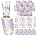 50 Sets Butterfly Baby Shower Party Favors A Little Butterfly Is on The Way Acrylic Clear Shot Glasses with Thank You Tags Purple Organza Bags for Guests Supplies