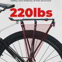 KEMIMOTO Bike Cargo Rack, Rear Bike Rack 24-27.5 in, Adjustable Length, Maximum Load 220lbs, Red Rear Reflective Light, Three-Bracket Design, Aluminum Alloy