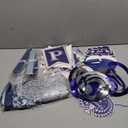 Happy Work Anniversary Decorations Blue Silver Happy Workiversary Banner Honeycomb Centerpieces Hanging Swirls Tissue Paper Pompoms Sash for Office Employee Worker Anniversary Appreciation Supplies