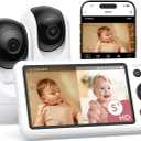 Momcozy BM04 Smart WiFi Baby Monitor with 2 Cameras, 5" 1080P Split Screen Video Baby Monitor with Camera and Audio, Motion Detection, Electric Fence, Clear Night Vision, 2-Way Audio, 5000mAh Battery