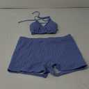 COZYEASE Women's 2 Piece Swimsuits Halter Triangle Top with High Waisted Shorts Bathing Suits Bikini Sets, M