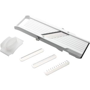 Benriner Mandoline Slicer, with 4 Japanese Stainless Steel Blades, BPA Free, New Model (Classic Slicer, White)