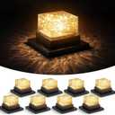 VIODAIM Solar Post Cap Lights 4x4 5x5 6x6, Waterproof Firefly, 8-Pack