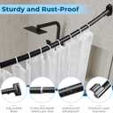 Black Curved Shower Curtain Rod,48-72 Inch Adjustable Shower Rods For Bathroom Stainless Steel Rustproof Tension Shower Curtain Rod For Windows Need To Dirll