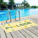 2 Pcs Poolside Seating Mats for Edge of Pool -16 x 35 Inch Lemon Theme Pool Mat for Floor Deck Entrance Rug Decorative Poolside Cushions Pad for Summer Outdoor Beach Swimming Pools