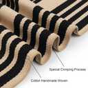 Black and Khaki Striped Rugs 2.3'x3.6', Washable Hand Woven Front Door Rug, Reversible Outdoor Welcome Mat Foldable Layered Door Mats for Entryway Porch Decor Home Entrance
