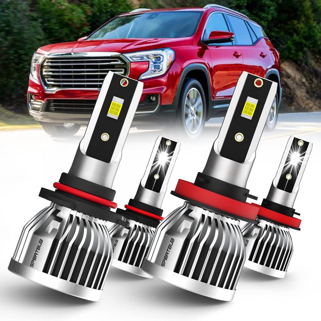 SPBRTBUB Led Headlight Bulbs, compatible with (20102018) GMC Terrain led headlights, 9005/hb3 High Beam & h11/h8/h9 Low Beam LED Headlight Bulbs, Pack of 4