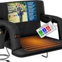 Alpcour Heated Reclining Stadium Seat for Bleachers  Wide Bleacher Chair with Back Support and Cushion, Armrests, Side Pockets, & Hook  Stadium Seats Chairs for Camping, Kayak, Paddle Board & More (Black)