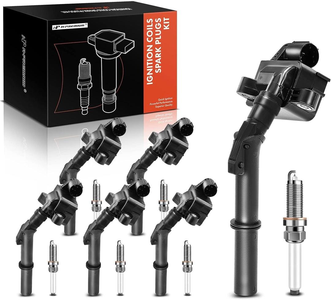 A-Premium Set of 6 Ignition Coil Pack and Iridium Spark Plugs Compatible with Mercedes-Benz W212 Series E300 2015-2016, W212/S212 Series E350 2014-2016, W212 Series E400 2014, 3.5L