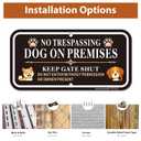 2 x No Trespassing Dog On Premises Keep Gate Shut Sign, Do Not Enter Without Permission Sign, 4Pack -12"x6" Rust Free Reflective Aluminum, Fade Resistant, UV Protected, Weather Resistant, Easy to Mount