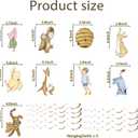 18pcs Winnie Swirl Hanging for Baby Shower Decorations Pre-Strung Classic Winnie Baby Shower and Birthday Decorations