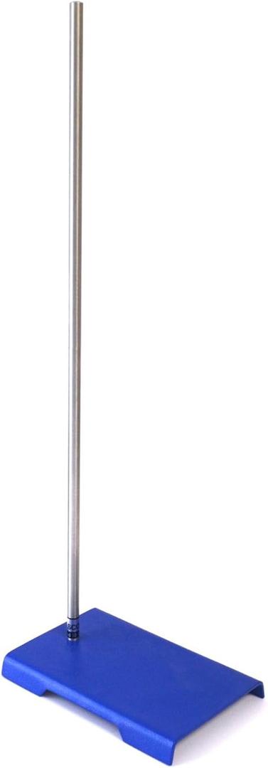 EISCO Labs - Lab Stand - Chemistry Lab Equipment - 3 Piece 2.78lbs Retort Base & 2 Part Rod Set, Base: 8"x5.5", Assembled Rod: 23" L x 12mm Dia - Heavy Duty Corrosion Resistant Steel, Support Stand