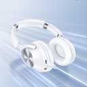 TAGRY Hybrid Active Noise Cancelling Headphones 100H Playtime Wireless Over Ear Bluetooth Headphone with Fast Charging Hi-Res Audio Comfort Earcups Headsets for Travel Home Office Phone PC White