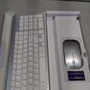 Wireless Keyboard and Mouse Ultra Slim Combo, TopMate 2.4G Silent Compact USB 2400DPI Mouse and Scissor Switch Keyboard Set with Cover, Batteries Included, for PC/Laptop/Windows/Mac - Silver White