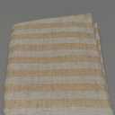 jinchan Valance Curtain Linen Textured Striped Window Curtain for Living Room Light Filtering Ticking Stripe Farmhouse Valance for Kitchen Rod Pocket 1 Panel 16 Inch Beige 1 Panel