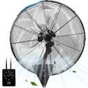 24 Inch Wall Mount Fan, Heavy Duty Oscillating Wall-Mounted Fan with 8500 CFM, High Velocity 3 Speed Fans Indoor with Adjustable Tilting for Workshop, Garage, Patios, Commercial and Industrial