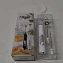 Rechargeable Milk Frother - 3-Speed Electric Handheld Coffee Mixer With 2 Whisks and Decoration Tool, Stand-up Design for Latte, Cappuccino, Cream (White)