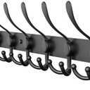 Coat Rack Wall Mount with 10 Tri Hooks, Stainless Steel 32 Inch – Black Matte Finish, Heavy Duty Wall Mounted Hook Rack for Coats, Hats, Towels, Scarfs, Robes, Bags, Entryway & Bathroom
