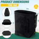 2 Pcs Tool Pouches 5" x 10" x 9", Small Tool Bags Tunnel Connection Utility Pouches for Nuts & Bolts, Double Reinforced Bottom with Belt Strap Connect & Bull Pin Loops for Outdoor Work
