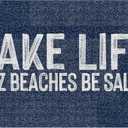 SPBL&L Lake Door Mat, Lake Life Cuz Beaches Be Salty Welcome Doormat for Front Door Porch Entryway Indoor Outdoor Outside, Blue and White Bath Mat, 17x30 Inch