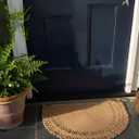 Jute Semi Circle Doormat Half Moon Braided Front Door Mat, Non Shedding & Washable, Non Slip Backing, Waterproof Indoor Outdoor Entryway Rug for Porch, RV, Camper & Boat, 1'11" x 2'10"