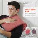 Calming Heat Massaging Vibrations Weighted Heating Pad by Sharper Image | Temperature Settings, Auto Shut-Off Feature, Gift for Holidays, Women & Men | 3 Heat, 6 Massage, 12 x 24, 4 lbs