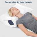 Neck Roll Pillow for Neck Pain Relief - Memory Foam Neck Support Pillow for Bed | Round Neck Pillow for Sleeping, 15.7 * 6 * 6inch ((Navy-Blue)