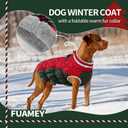 FUAMEY Dog Coat for Small Dogs,Waterproof Dog Winter Jacket with Harness Built in Puppy Cold Weather Coats Reflective Pet Vest with Zipper Warm Fleece Dogs Snowsuit Windproof  S(chest:17in)