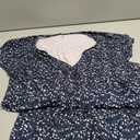 Amazon Essentials Women's V Neck Short Sleeve Waisted Maxi Dress, Floral Blue XL
