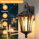 YSN 16" Solar Wall Lights Outdoor, Dusk to Dawn Exterior Lighting Fixtures, Black Solar Porch Lights Outdoor Sconce Lights, Waterproof Outside Light for House Porch Garage Yard, 1 Pack, 16inch-solar Power-1pack