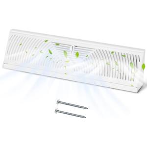 1 Pack Baseboard Register Vent 15 Inch - RoundFlow Design for Maximum Air Flow - Smooth-Glide Air Adjust Lever - Heavy Duty Rust-Proof Steel - Tool-Free Easy Installation