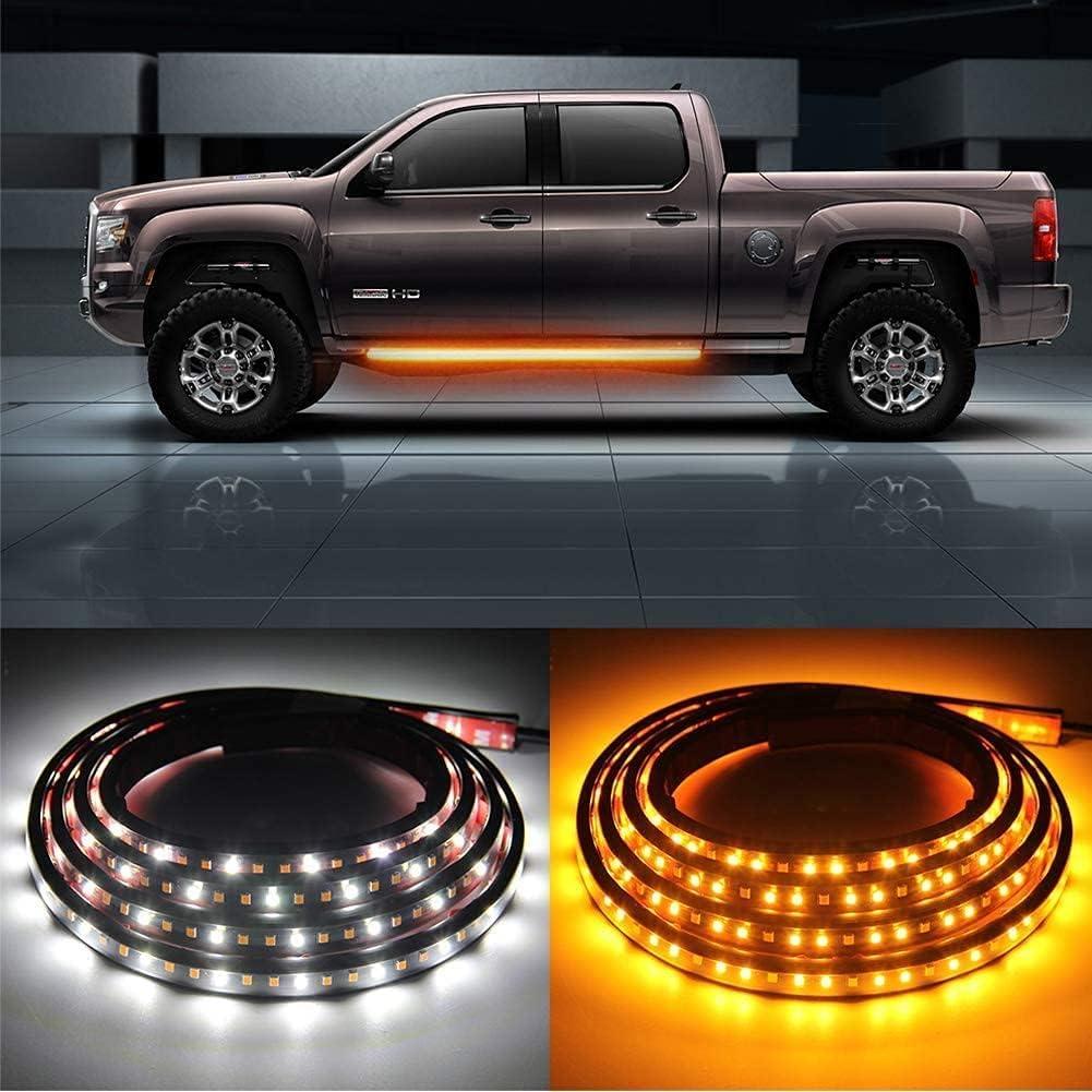 2PCs Truck LED Running Board Lights Sequential Amber Side Marker Light 70 Inch Emergency Extended Crew Cab 216 LEDs Waterproof Flexible Turn Signal Light Bar for Pickup Trucks Car (70in) 2PCs Truck LED Running Board Lights Sequential Amber Side Marker Light 70 Inch Emergency Extended Crew Cab 216 LEDs Waterproof Flexible Turn Signal Light Bar for Pickup Trucks Car (70in)