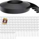 Landscape Edging Border 3 Inch Tall 150Ft with 160Pcs 8 Gauge Metal Spikes, Plastic Garden Edging Border Garden Fence Border Lawn Edging for Landscaping, Flower Bed, Tree Ring, Pathway