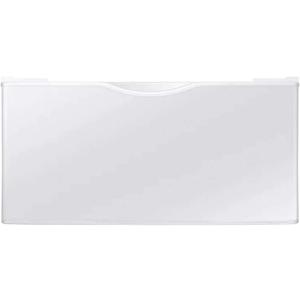 SAMSUNG 27-Inch Washer Dryer Pedestal Stand w/ Pull Out Laundry Storage Drawer, Stainless Steel, WE402NW/A3, White