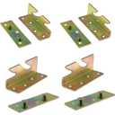 DGZZI 1 Set 83x33x26mm Bed Insert Fitting and Matching Screw Heavy Duty Alloy Steel Bed Rail Bracket Furniture Connector for Bedposts Bed Rail Headboard