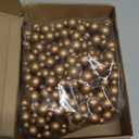 2 Pcs/ 14.4 Feet Christmas Wooden Beads Garland Xmas Wooden Tree Beads Rustic Round Craft Decorative Christmas Tree Farmhouse Decor Boho Vintage Garland for Decoration Supplies(Gold)