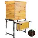 Upgrade Metal Hive Stand w/Detachable Hive Frame Holder, Adjustable Height 15.5 - 21 & Width 15.5 - 25 Beehive Stand, Easy to Assemble Bee Stand for Beekeeping (Patent Pending)
