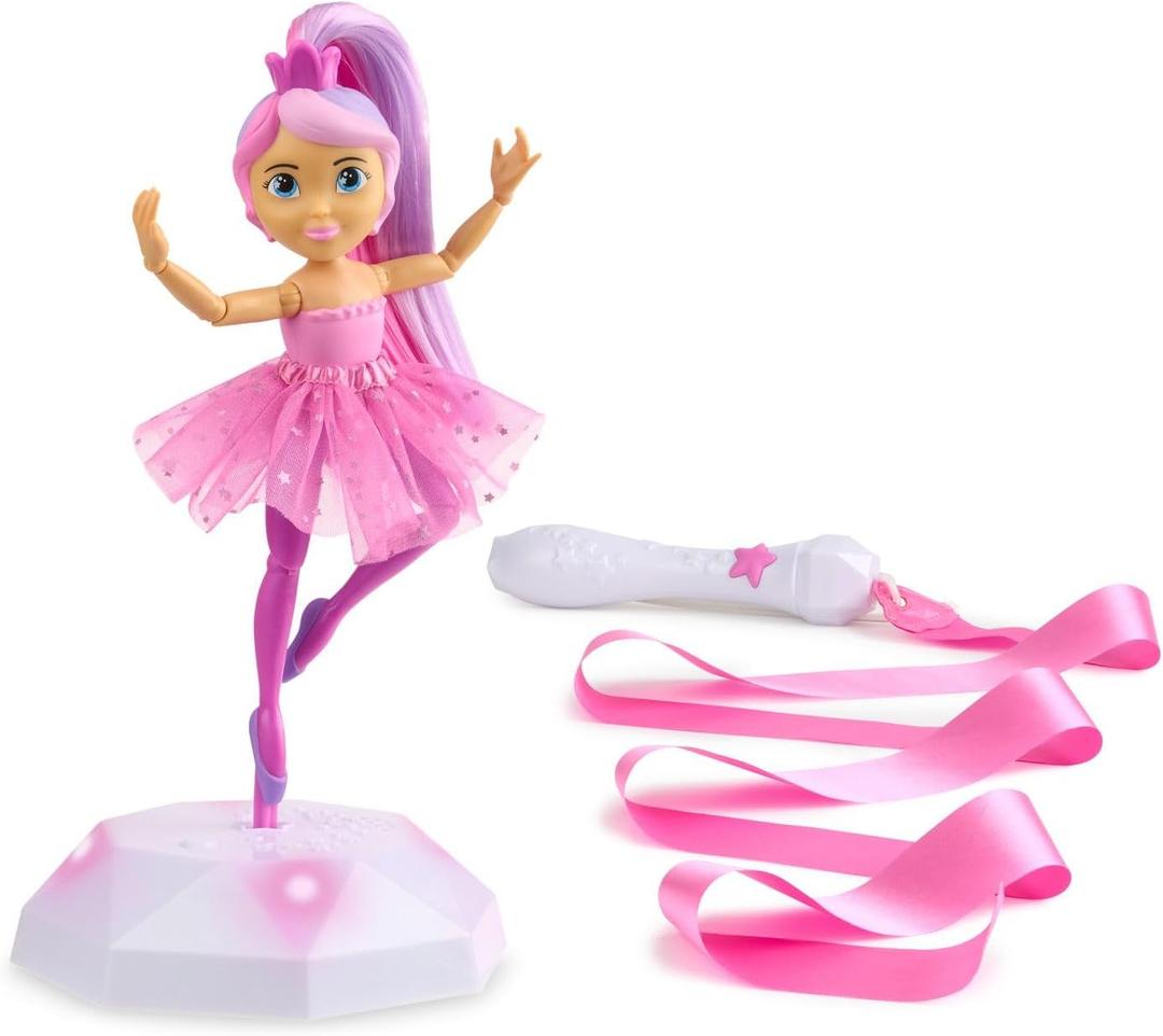 Twirl Along Dancing Doll, Lena Ballerina, with Wand and Light-Up Stage (Ages 3+) (15")