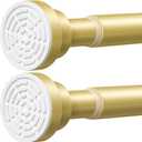 AIZESI Gold Tension Curtain Rod 30-63Inch, 2PCS Spring Tension Rod No Drilling, Non-Slip, Adjustable, Tension Rod For Windows, Doorway, Bedroom