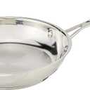 Cuisinart 8-Inch Open Skillet, Stainless Steel Skillet with Lid, Large Kitchen Pan, Dishwasher Safe, Compatible with Induction, Electric, Gas Cooktops, Oven Safe Saucepan, Cool Grip Handles