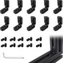 10 Sets Black 4040 Interior Corner Connector Kit  L-Shape Inside Bracket with Screws for 40 Series Aluminum Extrusion Rail, 8mm T Slot Extruded Aluminum Accessories